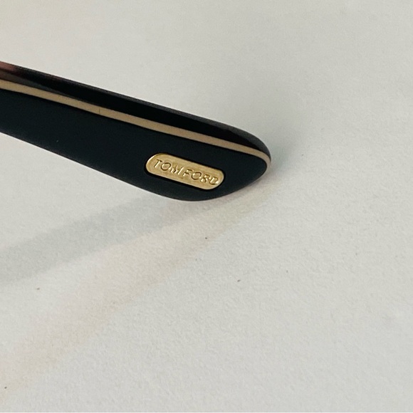 Tom Ford 5704 005 Shiny Black Gold / Blue Block Eyeglasses TF5704 005 54mm